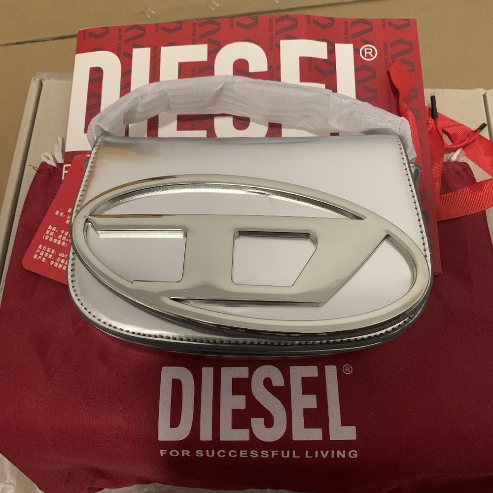 DIESEL 1DR silver mirror(Regular size bag not the mini) Bag